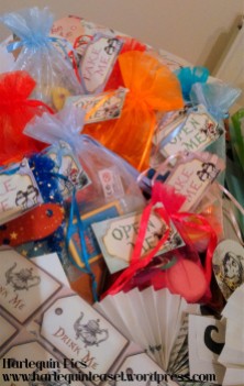 Goody bags with 'open me' and 'take me'